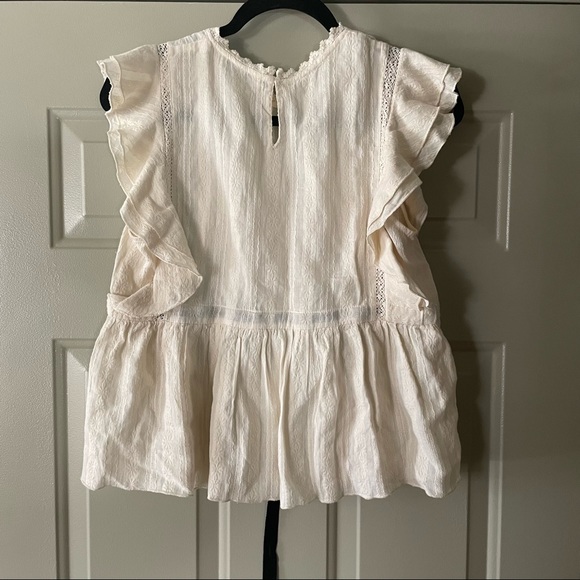 Zara Ecru lace top with tie - Picture 4 of 4